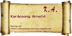 Karácsony Arnold névjegykártya