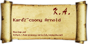 Karácsony Arnold névjegykártya