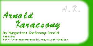arnold karacsony business card